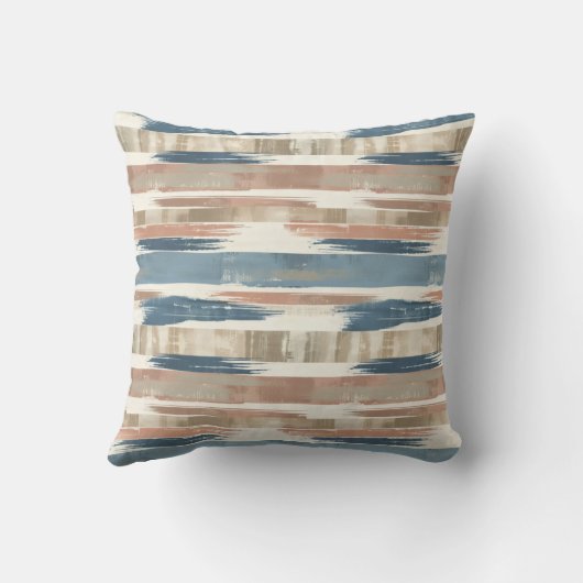French Retro Brush Stripe Throw Pillow クッション (裏面)