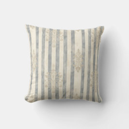 French Retro Damask Stripe Throw Pillow クッション