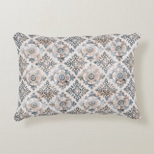 French Retro Floral Tile Accent Pillow アクセントクッション (正面)
