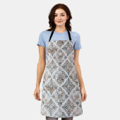 French Retro Floral Tile All-Over Print Apron エプロン (着用した状態)