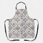 French Retro Floral Tile All-Over Print Apron エプロン (正面)