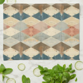 French Retro Harlequin Diamond Kitchen Towels キッチンタオル (折り畳み)