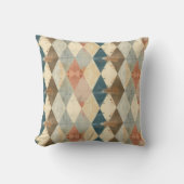 French Retro Harlequin Diamond Throw Pillow クッション (正面)
