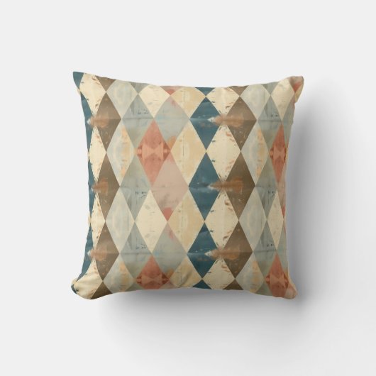 French Retro Harlequin Diamond Throw Pillow クッション (正面)