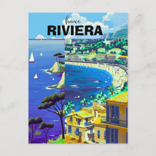 FRENCH RIVIERA セーブ・ザ・デート・テンプレート 水彩画  ポストカード
