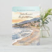 French Riviera Beach Coastal Wedding 招待状 (スタンド正面)