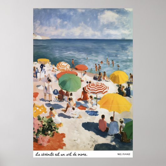 French Riviera Beach Poster Matisse Inspired ポスター (正面)