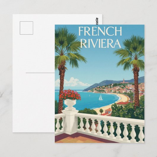 French Riviera Beach Travel ポストカード (正面/裏面)