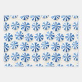 French Riviera Blue Umbrellas Boats Stripes   ラッピングペーパーシート (正面)