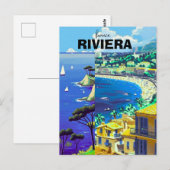FRENCH RIVIERA Save the Date Template, Watercolor  ポストカード (正面/裏面)