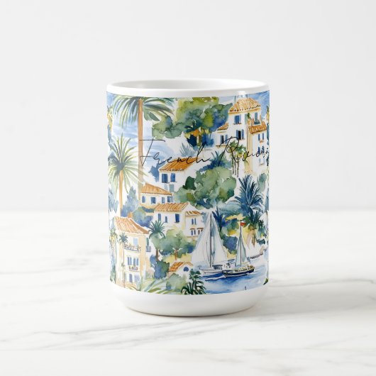 French Riviera Tropical Palm Trees コーヒーマグカップ (中央)
