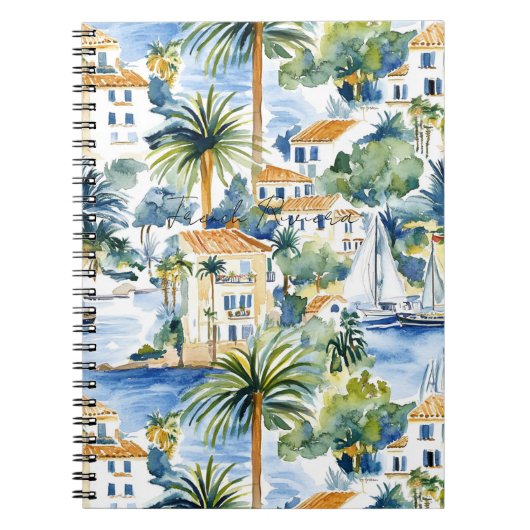 French Riviera Tropical Palm Trees ノートブック (正面)