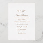 French Rococo Gold Foil Rose Monogram Wedding 箔招待状 (裏面)