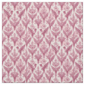 French Rococo Pink Wild Birds Victorian Art Floral ファブリック (見本)