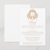 French Rococo Rose Monogram Wedding エンクロージャーカード (正面/裏面)