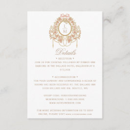 French Rococo Rose Monogram Wedding エンクロージャーカード
