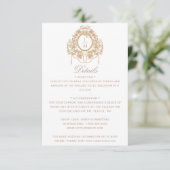 French Rococo Rose Monogram Wedding エンクロージャーカード (スタンド正面)