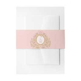 French Rococo Rose Monogram Wedding 招待状ベリーバンド
