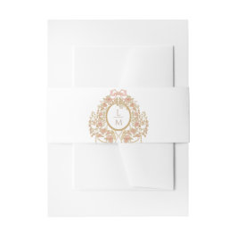 French Rococo Rose Monogram Wedding 招待状ベリーバンド
