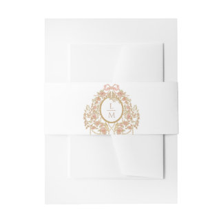 French Rococo Rose Monogram Wedding 招待状ベリーバンド