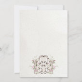 french romantic garden arch monogram royal wedding 招待状 (裏面)