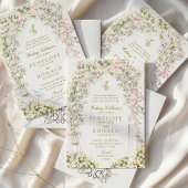 french romantic garden arch monogram royal wedding 招待状