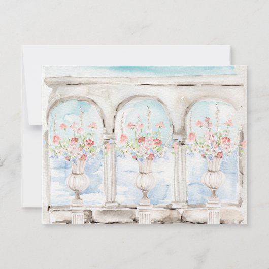 french romantic garden florals wedding 出欠カード (裏面)