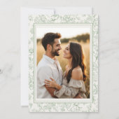 French Sage Green Ivory Photo Bridal Shower 招待状 (裏面)