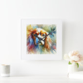 French Spaniel 200824AREF142 - Watercolor スクエア壁時計 (ホーム)