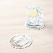 French Stack of Macarons in wreath bonjour bebe ペーパーコースター (インサイチュ)