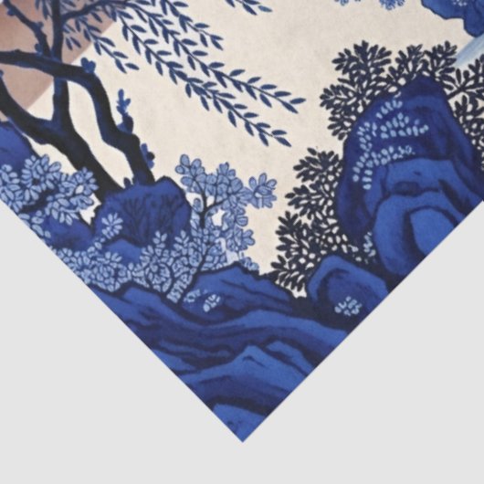 French-Style Blue Chinoiserie Decoupage Print 薄葉紙 (詳細)