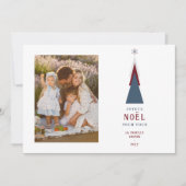 French Stylish Colorful Christmas Tree Photo シーズンカード (正面)