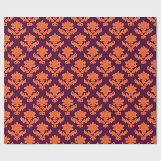 French Tapestry Orange Burgundy ラッピングペーパー (フラット)