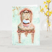 French Tea Party Cupcake Design カード (黄色い花)