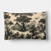 French Toile - Black Design on Cream アクセサリーポーチ (裏面)