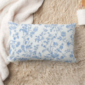 French Toile Blue Floral ランバークッション (ブランケット)