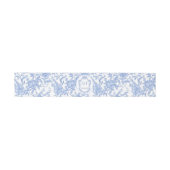 French Toile Blue Floral Chinoiserie Monogram 招待状ベリーバンド (フラット)