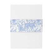 French Toile Blue Floral Chinoiserie Monogram 招待状ベリーバンド (裏面例)