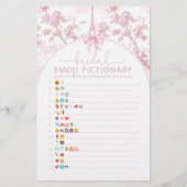 French Toile Bridal shower emoji Pictionary game (正面)