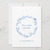 French Toile Chinoiserie Blue White Bridal Shower 招待状 (裏面)
