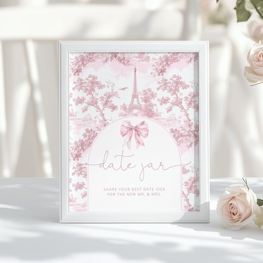 French Toile de jouy date night ideas pink bridal ポスター