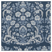 French Toile De Jouy Indigo Floral Vintage Country ファブリック (クローズアップ)