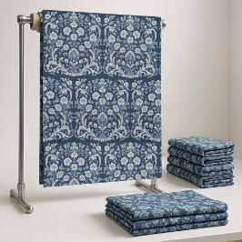 French Toile De Jouy Indigo Floral Vintage Country ファブリック