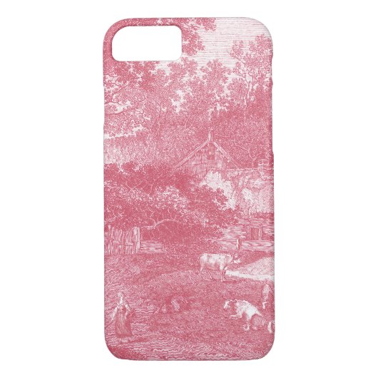 French Toile de Jouy Shabby Counryの景色 Case-Mate iPhoneケース (裏面)