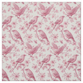 French Toile Rococo Garden Birds Wildlife Pattern ファブリック (見本)