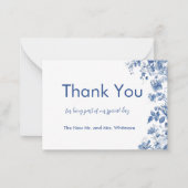 French Toile Wedding Thank You ノートカード (正面)