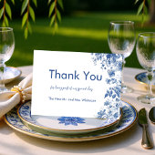 French Toile Wedding Thank You ノートカード