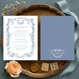 French Victorian Dusty Blue Wedding Details 招待状