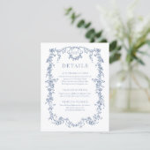 French Victorian Dusty Blue Wedding Details 招待状 (スタンド正面)