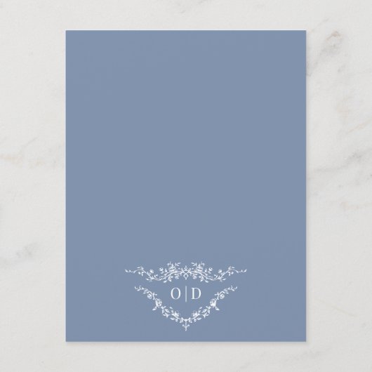 French Victorian Dusty Blue Wedding Details 招待状 (裏面)